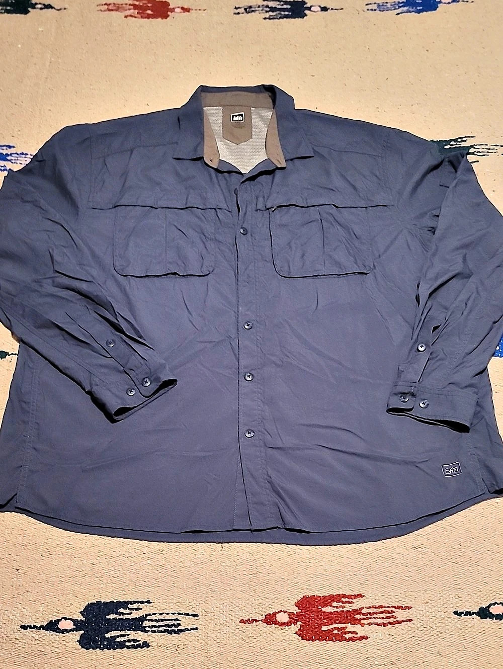 REI Long Sleeve Utility Shirt Dark Blue Gorpcore and Campingcore